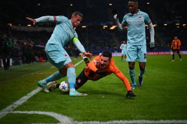 HAMBURG, GERMANY - 28 Kasım 2023: FC Shakhtar Donetsk ile Royal Antwerpen FC arasındaki UEFA Şampiyonlar Ligi maçı