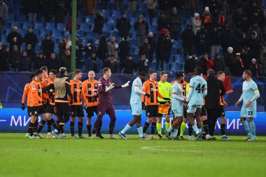 HAMBURG, GERMANY - 28 Kasım 2023: FC Shakhtar Donetsk ile Royal Antwerpen FC arasındaki UEFA Şampiyonlar Ligi maçı