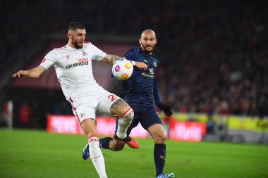 COLOGNE, Almanya - 10 ARALIK, 2023: 1. Bundesliga futbol maçı. FC Koeln, Rhein Energie Stadion 'da 1.FCV Mainz 05' e karşı.