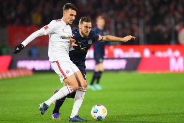 COLOGNE, Almanya - 10 ARALIK, 2023: 1. Bundesliga futbol maçı. FC Koeln, Rhein Energie Stadion 'da 1.FCV Mainz 05' e karşı.