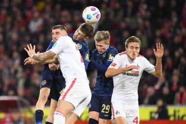 COLOGNE, Almanya - 10 ARALIK, 2023: 1. Bundesliga futbol maçı. FC Koeln, Rhein Energie Stadion 'da 1.FCV Mainz 05' e karşı.