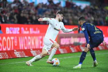 COLOGNE, Almanya - 10 ARALIK, 2023: 1. Bundesliga futbol maçı. FC Koeln, Rhein Energie Stadion 'da 1.FCV Mainz 05' e karşı.