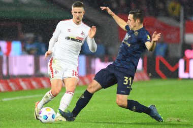 COLOGNE, Almanya - 10 ARALIK, 2023: 1. Bundesliga futbol maçı. FC Koeln, Rhein Energie Stadion 'da 1.FCV Mainz 05' e karşı.