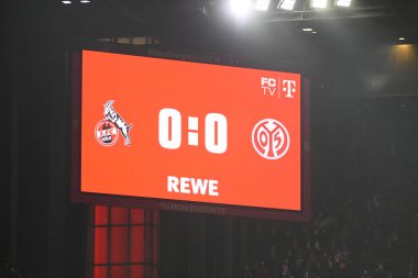 COLOGNE, Almanya - 10 ARALIK, 2023: 1. Bundesliga futbol maçı. FC Koeln, Rhein Energie Stadion 'da 1.FCV Mainz 05' e karşı.