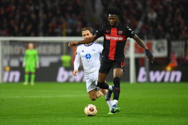 LEVERKUSEN, GERMANY - 14.12.23: Edmond Tapsoba, UEFA Avrupa Ligi Bayer 04 Leverkusen-Molde maçı