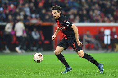 LEVERKUSEN, GERMANY - 14.12.23: Jonas Hofmann, Bayarena 'da UEFA Avrupa Ligi Bayer 04 Leverkusen-Molde maçı