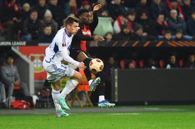 LEVERKUSEN, GERMANY - 14.12.23: Nathan Tella, Bayarena 'da UEFA Avrupa Ligi Bayer 04 Leverkusen-Molde maçı