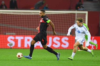 LEVERKUSEN, GERMANY - 14.12.23: Jonathan Tah, The match of match UEFA Europa League Bayer 04 Leverkusen vs Molde at Bayarena clipart