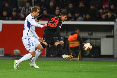 LEVERKUSEN, GERMANY - 14.12.23: Adam Hlozek, Bayarena 'da UEFA Avrupa Ligi Bayer 04 Leverkusen-Molde maçı