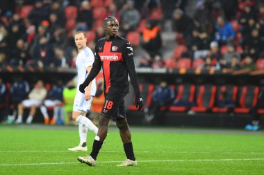 LEVERKUSEN, GERMANY - 14.12.23: Noah Mbamba, Bayarena 'da UEFA Avrupa Ligi Bayer 04 Leverkusen-Molde maçı