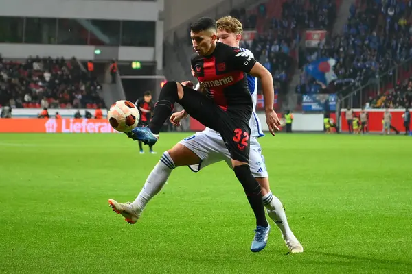 LEVERKUSEN, GERMANY - 14.12.23: Gustavo Puerta, UEFA Avrupa Ligi Bayer 04 Leverkusen-Molde maçı