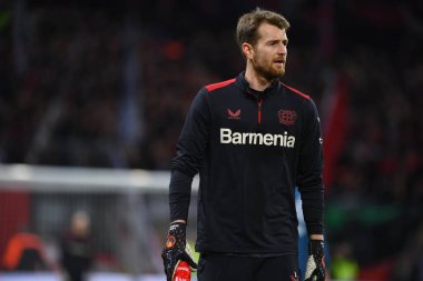 LEVERKUSEN, GERMANY - 17 ARALIK, 2023: Lukas Hradecky, FC Bayer 04 Leverkusen-Eintracht Frankfurt maçı Bayena 'da
