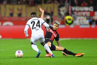 LEVERKUSEN, GERMANY - 17 Aralık 2023: Exequiel Palacios, The Bundesliga maçı Bayer 04 Leverkusen - Eintracht Frankfurt Bayena maçında