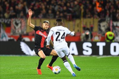 LEVERKUSEN, GERMANY - 17 Aralık 2023: Exequiel Palacios, The Bundesliga maçı Bayer 04 Leverkusen - Eintracht Frankfurt Bayena maçında