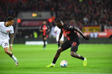 LEVERKUSEN, GERMANY - 17 Aralık 2023: Victor Boniface, FC Bayer 04 Leverkusen-Eintracht Frankfurt maçı Bayena 'da