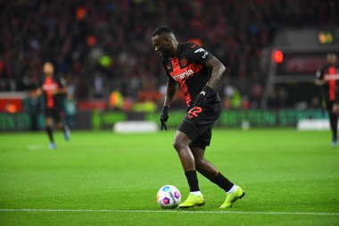 LEVERKUSEN, GERMANY - 17 Aralık 2023: Victor Boniface, FC Bayer 04 Leverkusen-Eintracht Frankfurt maçı Bayena 'da