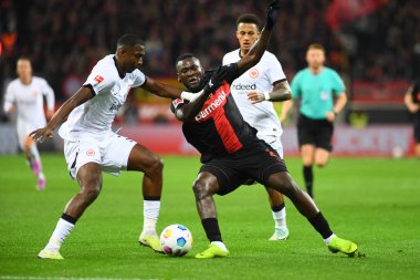 LEVERKUSEN, GERMANY - 17 Aralık 2023: Victor Boniface, FC Bayer 04 Leverkusen-Eintracht Frankfurt maçı Bayena 'da