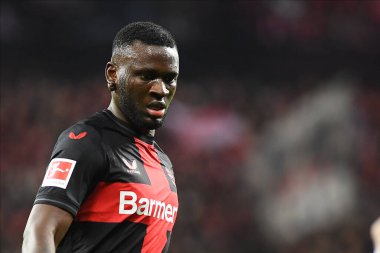 LEVERKUSEN, GERMANY - 17 Aralık 2023: Victor Boniface, FC Bayer 04 Leverkusen-Eintracht Frankfurt maçı Bayena 'da