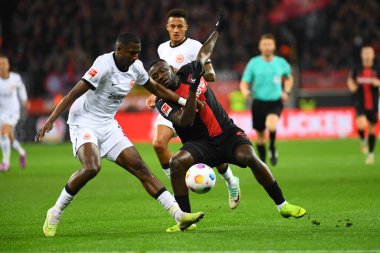 LEVERKUSEN, GERMANY - 17 Aralık 2023: Victor Boniface, FC Bayer 04 Leverkusen-Eintracht Frankfurt maçı Bayena 'da