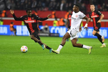 LEVERKUSEN, GERMANY - 17 Aralık 2023: Bundesliga maçı Bayer 04 Leverkusen-Eintracht Frankfurt maçı Bayarena 'da