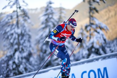 RUHPOLDING, ALMANY - 13 HAZİRAN, 2024: BOE Tarjei, Men sprint. Ruhpolding Biathlon Dünya Kupası 2024 Chiemgau Arena 'da