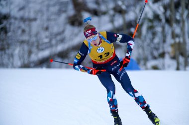 RUHPOLDING, ALMANY - 13 HAZİRAN, 2024 FILLON Maillet Quentin FRA, Men sprint. Ruhpolding Biathlon Dünya Kupası 2024 Chiemgau Arena 'da