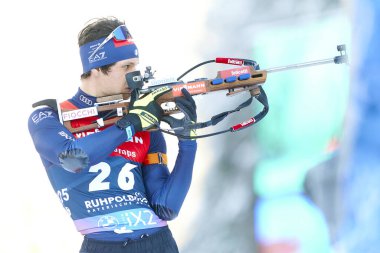RUHPOLDING, ALMANY - 13 HAZİRAN, 2024 GiACOMEL Tommaso, Men sprint. Ruhpolding Biathlon Dünya Kupası 2024 Chiemgau Arena 'da