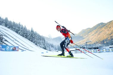 RUHPOLDING, ALMANY - 13 HAZİRAN, 2024: HORN Philipp, Men sprint. Ruhpolding Biathlon Dünya Kupası 2024 Chiemgau Arena 'da