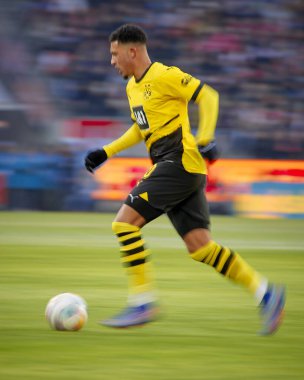 COLOGNE, GERMANY - 20 HAZİRAN, 2024: Jadon Sancho, 1.FC Koeln-Borussia Dortmund maçı Rhein Energie Stadion 'da