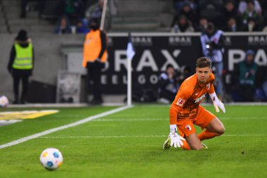 MOENCHENGLADBACH, GERMANY - 21 HAZİRAN, 2024: Finn Dahmen, Bundesliga Borussia Moenchengladbach FC Augsburg 'a karşı Borussia Park' ta futbol maçı