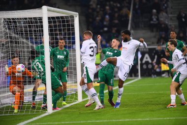 MOENCHENGLADBACH, GERMANY - 21 HAZİRAN 2024: Jordan Pefok, Bundesliga Borussia Moenchengladbach FC Augsburg 'a karşı Borussia Park' ta futbol maçı