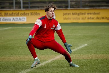 COLOGNE, Almanya - 24 HAZİRAN, 2024 Jonas Nickisch, Uygulama 1. FC Koeln, Geissbockheim 'da.