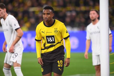 DORTMUND, GERMANY - 28 JANUARY, 2024: Youssoufa Moukoko, Bundesliga Borussia Dortmund 'un Signal Iduna Park' ta Bochum 'a açtığı futbol maçı