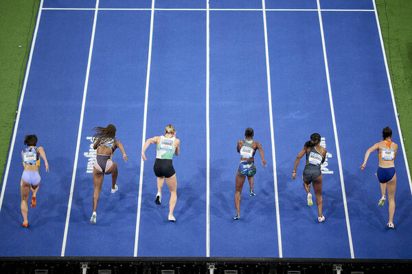 DUSSELDORF, GERMANY - 4 FEBRUARY, 2024: KARALIS Emmanoul, ISTAF Indoor. Athletics competition at PSD BANK DOME