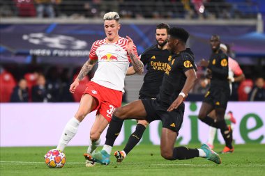 Leipzig, GERMANY - 13.02.24: Red Bull Arena 'da UEFA Şampiyonlar Ligi RB Leipzig' e karşı Real Madrid maçı