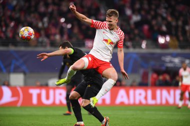 Leipzig, GERMANY - 13.02.24: Red Bull Arena 'da UEFA Şampiyonlar Ligi RB Leipzig' e karşı Real Madrid maçı