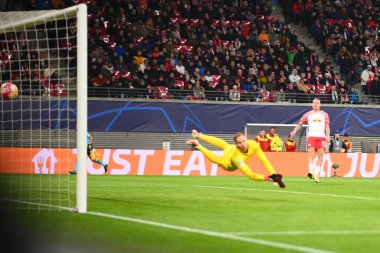 Leipzig, GERMANY - 13.02.24: Red Bull Arena 'da UEFA Şampiyonlar Ligi RB Leipzig' e karşı Real Madrid maçı