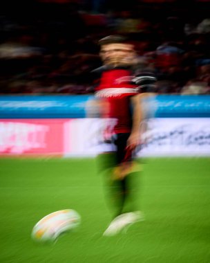 LEVERKUSEN, ALMANY - 23 Şubat 2024: Bundesliga maçı FC Bayer 04 Leverkusen 1 'e karşı. Bayarena 'da FSV Mainz 05