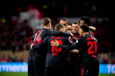 LEVERKUSEN, GERMANY - 23 FEBRUARY, 2024: The Bundesliga match FC Bayer 04 Leverkusen vs 1. FSV Mainz 05 at BayArena clipart