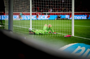LEVERKUSEN, ALMANY - 23 Şubat 2024: Bundesliga maçı FC Bayer 04 Leverkusen 1 'e karşı. Bayarena 'da FSV Mainz 05