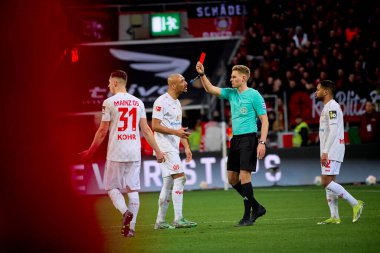 LEVERKUSEN, GERMANY - 23 Şubat 2024: Timo Gerach, The Bundesliga maçı FC Bayer 04 Leverkusen - 1. Bayarena 'da FSV Mainz 05
