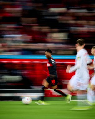 LEVERKUSEN, ALMANY - 23 Şubat 2024: Bundesliga maçı FC Bayer 04 Leverkusen 1 'e karşı. Bayarena 'da FSV Mainz 05