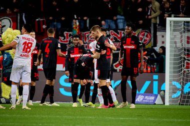 LEVERKUSEN, ALMANY - 23 Şubat 2024: Bundesliga maçı FC Bayer 04 Leverkusen 1 'e karşı. Bayarena 'da FSV Mainz 05