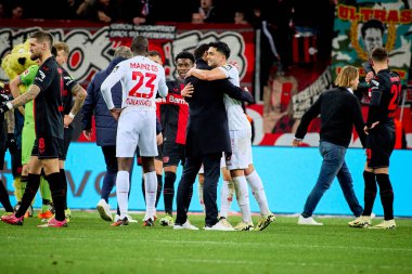 LEVERKUSEN, ALMANY - 23 Şubat 2024: Bundesliga maçı FC Bayer 04 Leverkusen 1 'e karşı. Bayarena 'da FSV Mainz 05