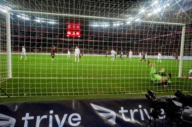 LEVERKUSEN, ALMANY - 23 Şubat 2024: Robin Zentner, The Bundesliga maçı FC Bayer 04 Leverkusen 1 'e karşı. Bayarena 'da FSV Mainz 05