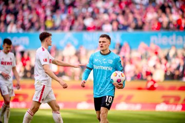 COLOGNE, ALMANY - 3 Mart 2024: Florian Wirtz Bundesliga 1 'in futbol maçı sırasında. FC Koeln, Bayer 04 Leverkusen 'e karşı Rhein Enerji Stadyumu' nda