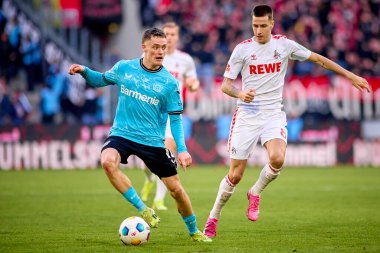 COLOGNE, ALMANY - 3 Mart 2024: Florian Wirtz Bundesliga 1 'in futbol maçı sırasında. FC Koeln, Bayer 04 Leverkusen 'e karşı Rhein Enerji Stadyumu' nda