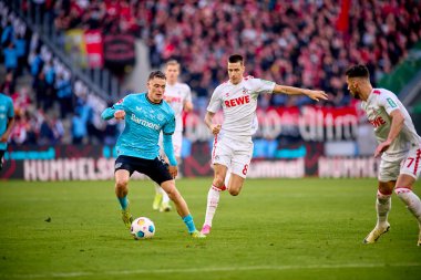 COLOGNE, ALMANY - 3 Mart 2024: Florian Wirtz Bundesliga 1 'in futbol maçı sırasında. FC Koeln, Bayer 04 Leverkusen 'e karşı Rhein Enerji Stadyumu' nda