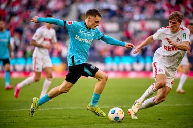 COLOGNE, ALMANY - 3 Mart 2024: Florian Wirtz Bundesliga 1 'in futbol maçı sırasında. FC Koeln, Bayer 04 Leverkusen 'e karşı Rhein Enerji Stadyumu' nda