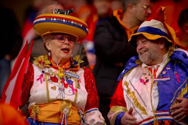 FRANKFURT, GERMANY - 26 Mart 2024: Dost futbol maçı Almanya - Hollanda Deutsche Bank Park 'ta